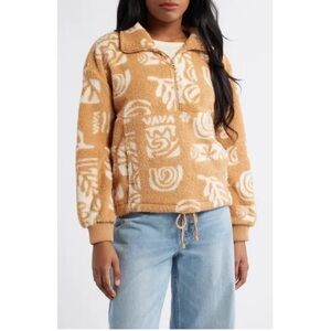 Billabong Tan and White Fleece Jacket